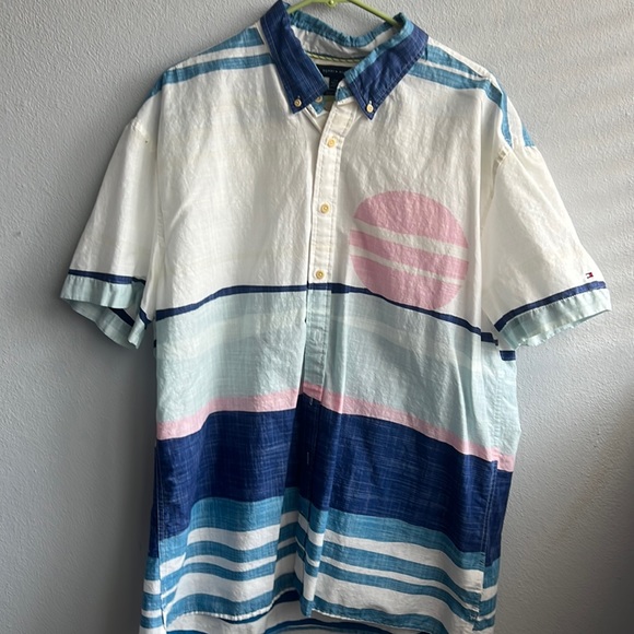 TH Button Down Print Shirt - Picture 1 of 4